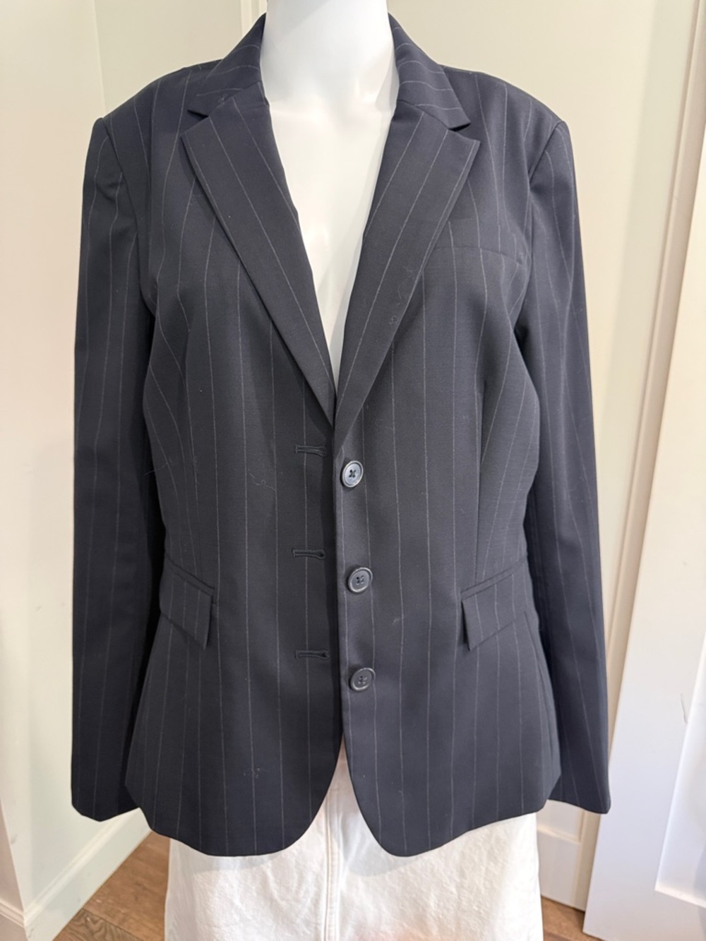 Banana Republic Navy Pinstripe Blazer